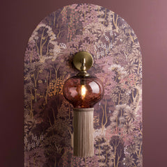 Diamond Chochin Wall Light showcasing a luxury glass wall light with a delicate hand-blown shade and fabric fringe.