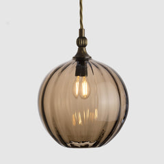 Finial Pendant_Bronze Optic Glass_Antique Brass