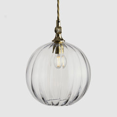 Finial Pendant_Clear Optic Glass_Polished Brass