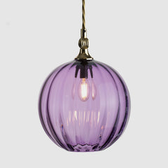 Finial Pendant_Purple Optic Glass_Polished Brass