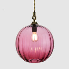 Finial Pendant_Ruby Optic Glass_Polished Brass