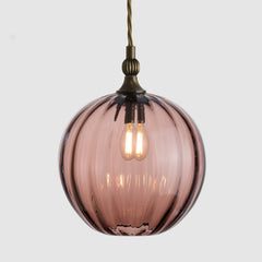 Finial Pendant_Tea Optic Glass_Antique Brass