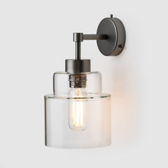 Lighting Wall Sconce with stepped glass shade_Empire_Matte Bronze