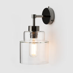 Lighting Wall Sconce with stepped glass shade_Empire_Polished Zinc
