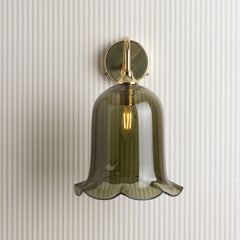 Nouveau_color glass_wall sconce_polished brass