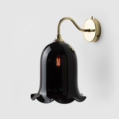 Nouveau_black color glass_wall sconce_polished brass