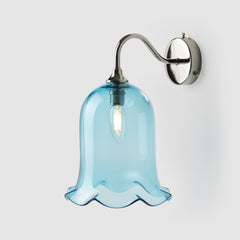 Nouveau_copper blue color glass_wall sconce_polished nickel