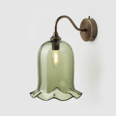 Nouveau_khaki eel green color glass_wall sconce_antique brass