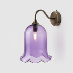 Nouveau_purple color glass_wall sconce_antique brass