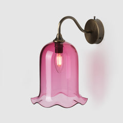 Nouveau_ruby color glass_wall sconce_antique brass