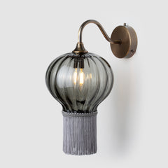 Smoke grey ribbed glass