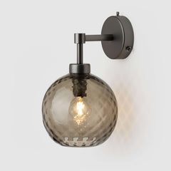 Bronze glass round ball wall sconce