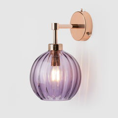 Petite Ball Wall light sconce_Purple optic glass_Polished Copper