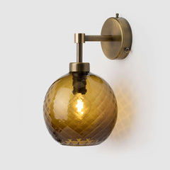 Petite Ball Wall light sconce_Sargasso Diamond Glass_Antique Brass