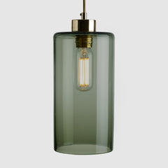 Eel green glass cylinder hanging pendant light for ceiling