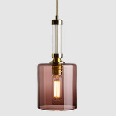 Fluted_reeded glass Pillar Pendant_mouth-blown Tea glass lighting
