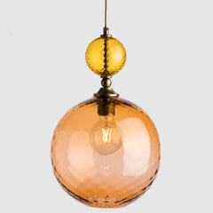 Glass ceiling lamps-Pop Light Large-Amber-Peach-Rothschild & Bickers