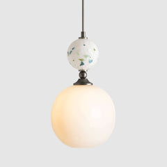 Decorative Kitchen Island Lighting, Terrazzo and opaque white glass