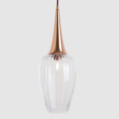 Metal and glass ceiling pendant light