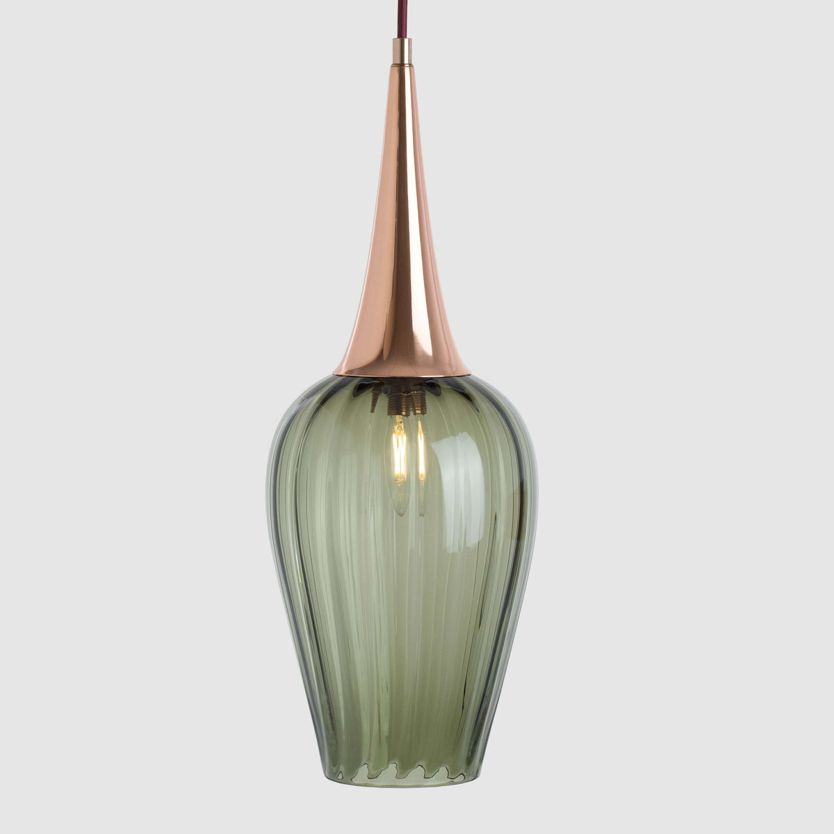 Metal and glass ceiling pendant light