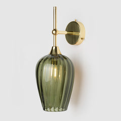 Retro Petite Wall Sconce_Eel Green Glass_Polished Brass Wall Arm