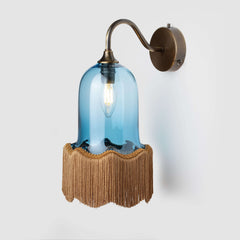 Blue Bespoke tassel wall sconce