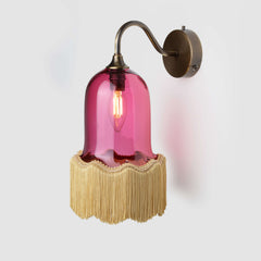 Pink Bespoke tassel wall sconce