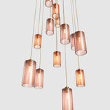 Large multi drop ceiling plate with coloured blown glass pendant lighting