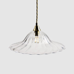 Fluted glass lamp shade-Open Optic-Clear-Rothschild & Bickers