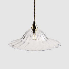 Fluted glass lamp shade-Open Optic-Clear-Rothschild & Bickers