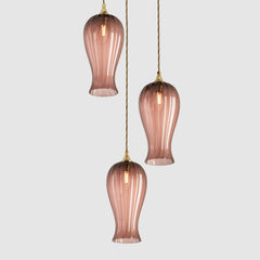 Ceiling lighting feature-Lantern Light Petite - Tea, 3 Drop Cluster-Rothschild & Bickers
