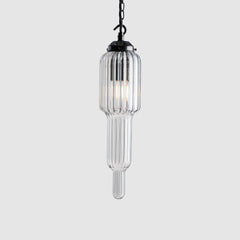 Reeded clear glass lighting-Tiered Light Petite-Matte Bronze-Rothschild & Bickers