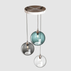 Ceiling lighting feature-Pick-n-Mix Ball Standard - Plain, Cool, 3 Drop Cluster-Rothschild & Bickers