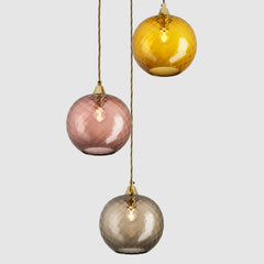 Ceiling lighting feature-Pick-n-Mix Ball Standard - Diamond, Warm, 3 Drop Cluster-Rothschild & Bickers