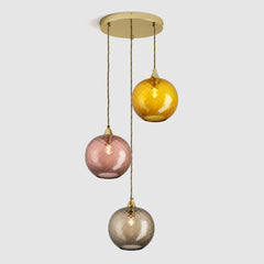 Ceiling lighting feature-Pick-n-Mix Ball Standard - Diamond, Warm, 3 Drop Cluster-Rothschild & Bickers