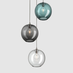 Ceiling lighting feature-Pick-n-Mix Ball Large - Plain, Cool, 3 Drop Cluster-Rothschild & Bickers