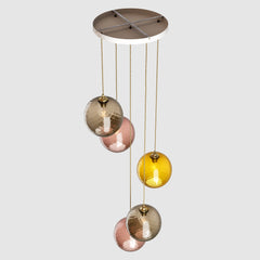 Ceiling lighting feature-Pick-n-Mix Ball Large - Diamond, Warm, 5 Drop Cluster-Rothschild & Bickers