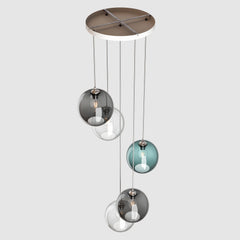 Ceiling lighting feature-Pick-n-Mix Ball Large - Plain, Cool, 5 Drop Cluster-Rothschild & Bickers