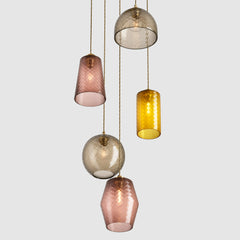 Ceiling lighting feature-Pick-n-Mix Combo Large - Diamond, Warm, 5 Drop Cluster-Rothschild & Bickers