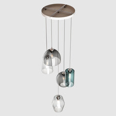 Ceiling lighting feature-Pick-n-Mix Combo Large - Plain, Cool, 5 Drop Cluster-Rothschild & Bickers