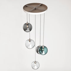 Ceiling lighting feature-Pick-n-Mix Ball Standard - Plain, Cool, 5 Drop Cluster-Rothschild & Bickers