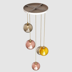 Ceiling lighting feature-Pick-n-Mix Ball Standard - Diamond, Warm, 5 Drop Cluster-Rothschild & Bickers