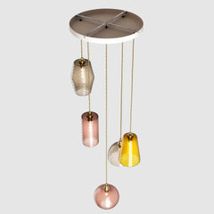 Ceiling lighting feature-Pick-n-Mix Combo Standard - Diamond, Warm, 5 Drop Cluster-Rothschild & Bickers