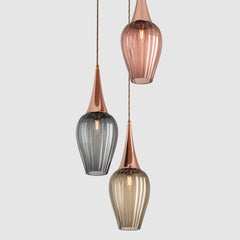 Ceiling lighting feature-Retro - Optic, 3 Drop Cluster-Rothschild & Bickers