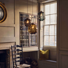 Coloured glass pendant light shade lamp