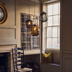 Coloured glass pendant light shade lamp