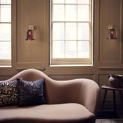 Nouveau_color glass_wall sconce_polished brass