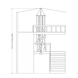 Drawing of ceiling plate fitting for suspension ring to hang multiple pendant lights over a stairwell or in foyer entrance