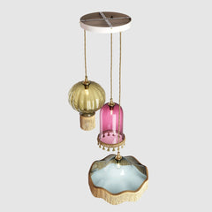 Ceiling lighting feature-Vintage Mix, 3 Drop Cluster-Rothschild & Bickers