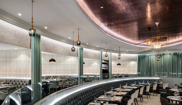 Interior image of M Restaurant Victoria with Rothschild & Bickers Lighting